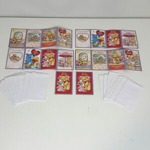 Vintage Children's Valentine Cards Unused Bears Gigi 18 Cards, 17 Envelopes 90s